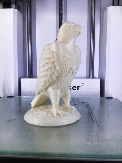 Eagle standing on the moon, printed in white filament on the Ultimaker 2